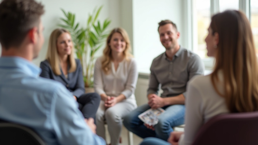 Skupina lidí v tréninkovém sálu sedící v kruhu a spolupracující na osobním rozvoji