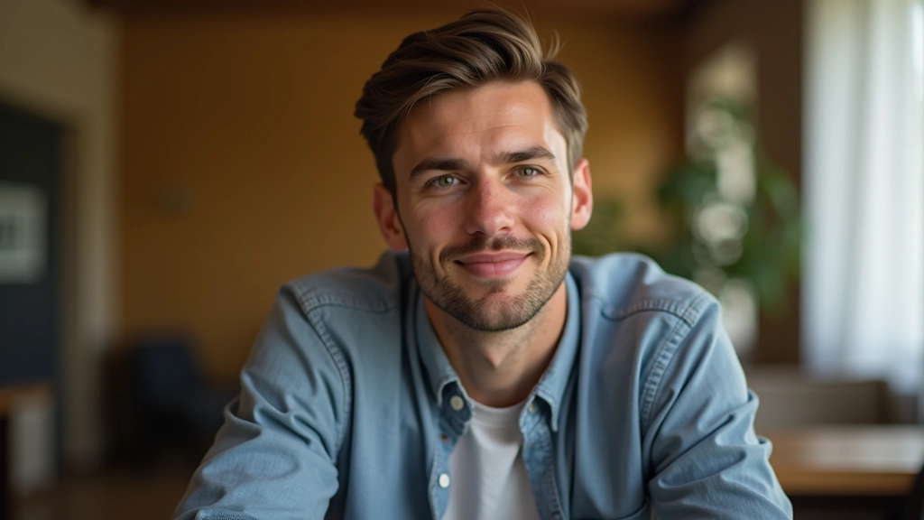 Osoba sedí v přirozeném prostředí s vědomím sebe sama a sebepřijetím